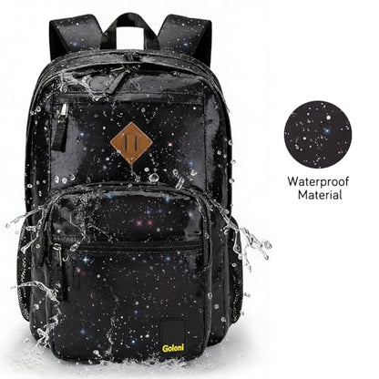 Goloni Lightweight Laptop Backpack 1.1Lbs, 26L Wear-Resistant Water Resistant Backpack with Laptop Compartment for Men Women - color: Starry Black