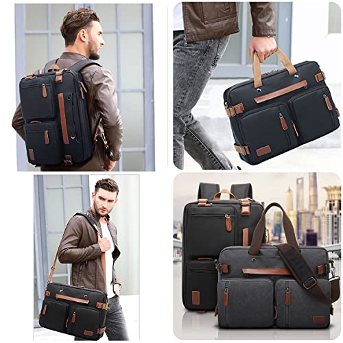 Laptop Backpack for Men Travel Business Fits up to 17.3-inch Computer Convertible Case Carrying Shoulder Messenger Tote Briefcase Extra Large Work Business Accessories Essentials Grey Purse Laptop Bag - color: Grey-m01