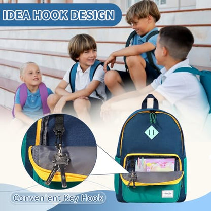 Chase Chic Kids Backpack for Boys - 17 inch School Backpacks for Toddler Girls Fits 6 to 12 Years Old - Lightweight Water Resistant Preschool Bookbag for Travel Daycare (Blue) - color: Dark Blue&blue