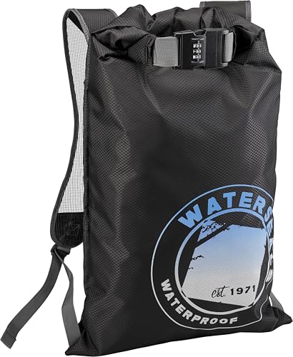 WaterSeals Locking Backpack + Waterproof Bag for Women & Men with Ripstop Material & Anti-Theft Combination Lock to Protect Wallet, iPhone or Valuables at the Beach, Pool, Skiing, or Camping, Black - color: Black