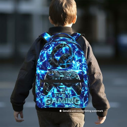 Gaming Boys School Backpack Elementary Middle Video Game Lightning Backpack For Kids Game Bookbag Daypack Travel Back Pack Ages 6-18 - color: Game Lightning