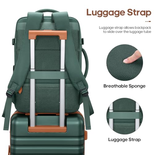 UKEIN Luggage Sets 3 Piece, PC Hardside Large Luggage 24 Inch With Spinner Wheels with TSA Lock, Carry On Suitcase Set With Travel Backpack for Men (Green, 3 piece set (24inch)) - color: Green, size: 3 piece set (24inch)