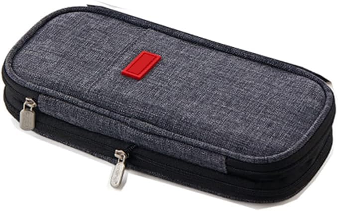 Arnuixty Large Storage Pencil Case Pen Bag with Zipper Big Capacity Pouch Organizer for Office Travel Holder Box - color: Black