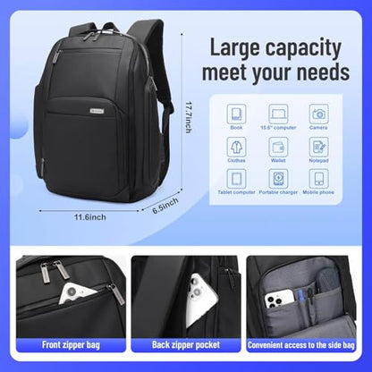 40L Laptop Backpack, Carry-On Weekender Bag with USB Port & TSA Lock, 17.3 Inch Business Travel Backpack for Men, Expandable Overnight Bag with Large Capacity & Flight Approved Design - color: 20174-black