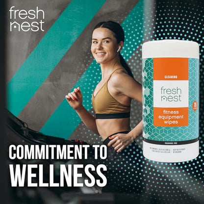 Fitness Equipment Wipes - Cleaning Wipes for Yoga Mats, Pilates Studios, Gyms, Peloton & Cycle Bikes, Spas - Fragrance-Free Wipes Surface Cleaning for Home, Office, Gym 75-Count (Pack of 2) - size: 75 Count (Pack of 2)