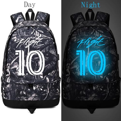 Soccer Player 10 Luminous Ball Storage Backpack Sports Equipment Depositary Multifunctional Bag For Men Women - color: Grey - 1