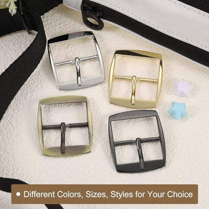 uxcell Metal Roller Buckle, Single Prong Belt Buckle Square Center Bar Buckles for Leather - color: Gold, size: 1.26 Inch