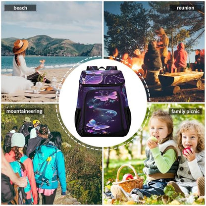 Tropical Pineapples Fruits Cooler Backpack Insulated Leak Proof Beach Cooler Bag Soft Lunch Picnic Hiking Camping Backpack Cooler - color: olive