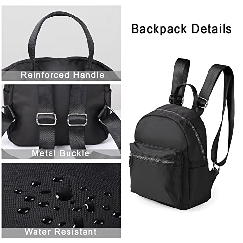 Etercycle Mini Backpack Purse for women, Small Backpack Purse, Shoulder Bag for Travel (Black) - color: Black