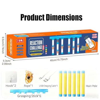 Reflex Game Falling Sticks,Reflex Stick Game,Reflex Challenge Game, Catching Sticks Game, Drop Stick Game,Speed Stick Game, Reaction Time Training, Hand Eye Coordination Training - color: Yellow