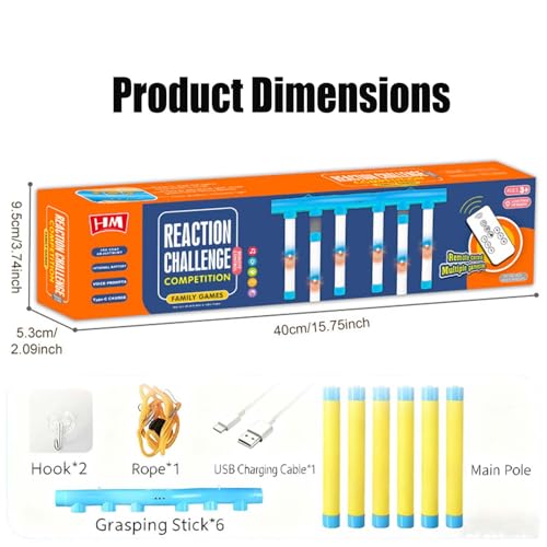 Reflex Game Falling Sticks,Reflex Stick Game,Reflex Challenge Game, Catching Sticks Game, Drop Stick Game,Speed Stick Game, Reaction Time Training, Hand Eye Coordination Training - color: Blue