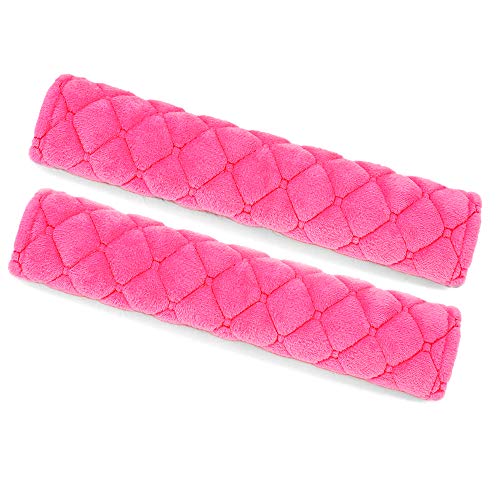 surpassme Car Seat Belt Pads Cover, 2 Pack Seat Belt Shoulder Strap Covers Protector to Release Stress to Your Neck and Shoulder for a Safety Driving (Pink) - color: Pink, size: 2pcs-10.43 inches