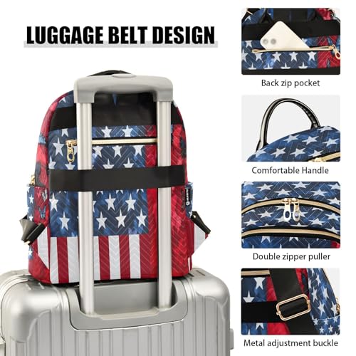 American Flag Butterfly Backpack Purse for Women Shoulder Bag Fashion Daypack Ladies Handbag Lightweight Travel Bag Rucksack - color: American Flag Butterfly, size: Medium