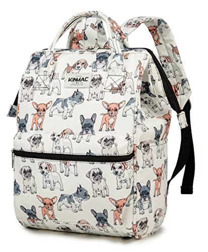 Kinmac Wide Open Style Laptop Backpack College Travel Outdoor Backpack For Laptop Up to 15.6 Inch (Dog) - color: Dog（open Wide）