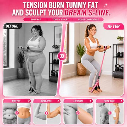 Multifunction Pedal Resistance Band with Handles, 4 Bands Set (30/30/30/40LB) Adjustable Full Body Workout Equipment for Home Gym, Upgraded Steel Handle & Gift Box for Women Men