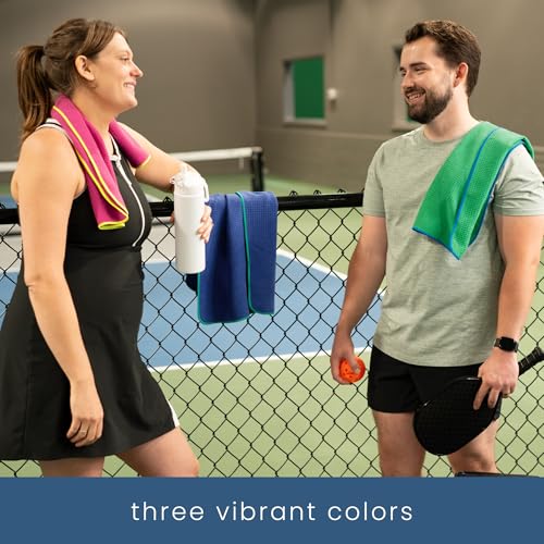 S&T INC. Microfiber Gym Towels, Yoga Towel for Home and Gym Bag, 16 Inch x 27 Inch, 3 Pack - color: Honeycomb Brights