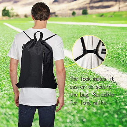 HOLYLUCK Drawstring Backpack Gym Bag For Men Women, String Beach Swim Sports Backpack - color: Dark Grey, style: Standard Drawstring