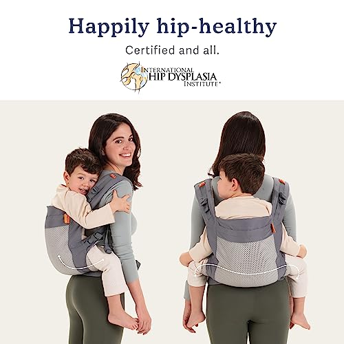 Beco Toddler Carrier with Breathable 3D Mesh & Extra Wide Seat - Front-Carry & Backpack Style - Lightweight Sling Carrier for Children (24-48 Months) - Cool Dark Grey - color: Cool Dark Grey