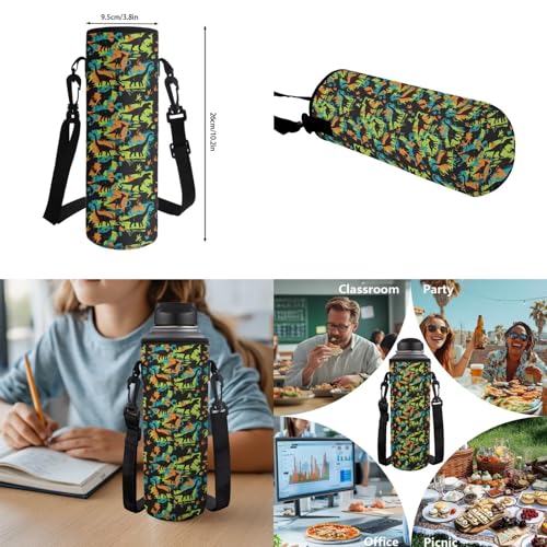 Talayituse Colorful Dinosaur Paint Splatter Print 6 in 1 Set Backpack for Boys Kids, Large Capacity School Bag with Lunch Box Teen Children Elementary Book Bag with Pencil Case Water Bottle Sleeve - color: Colorful Dinosaur Paint Splatter