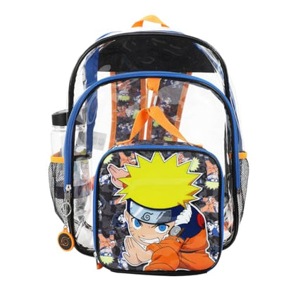Bioworld Naruto 5-Piece Backpack & Lunchbox Set With Water Bottle - color: 5-pc Naruto Clear, size: 16 Inches