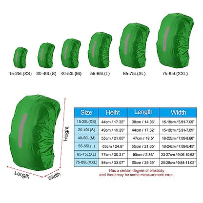 PATIKIL Waterproof Backpack Rain Cover, Non-Slip Backpack Cover with Vertical Reflective Strap Stay Dry for Hiking, Camping, Hunting - color: Light Green, size: X-Small