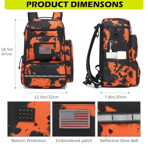 HAMBOLY Premium Pickleball Bag for Men & Women — Large Pickleball Backpack with Padded Paddle Pocket & Shoe Compartment, Tournament Ready with Insulated Cooler & Fence Hook - color: Orange Graffiti