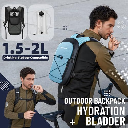 Hydration Backpack with 2L TPU Water Bladder, Lightweight Hiking Water Backpack, Running Hydration Pack for Cycling Climbing Camping Rave, Hydropack for Men Women - color: Blue