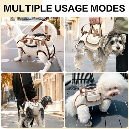 YAODHAOD Hands Free Dog Backpack Carrier for Small Dogs, Breathable Pet Carrier with Adjustable Straps,Portable Shoulder Carrier Sling Backpack for Hiking, Camping, Walking, Cycling (Brown, S) - color: Brown