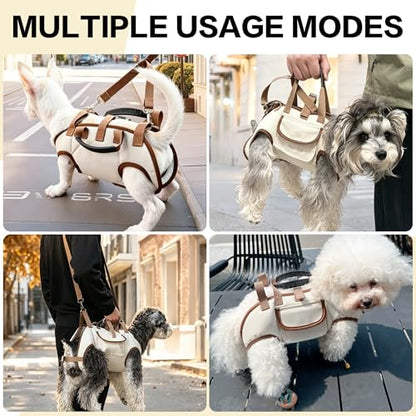 YAODHAOD Hands Free Dog Backpack Carrier for Small Dogs, Breathable Pet Carrier with Adjustable Straps,Portable Shoulder Carrier Sling Backpack for Hiking, Camping, Walking, Cycling (Brown, S) - color: Brown