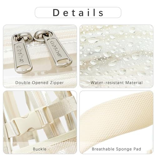 abshoo Large Heavy Duty Girls Clear Backpack for School Bookbag Transparent Multi Pocket Backpacks for Women (Beige) - color: Beige