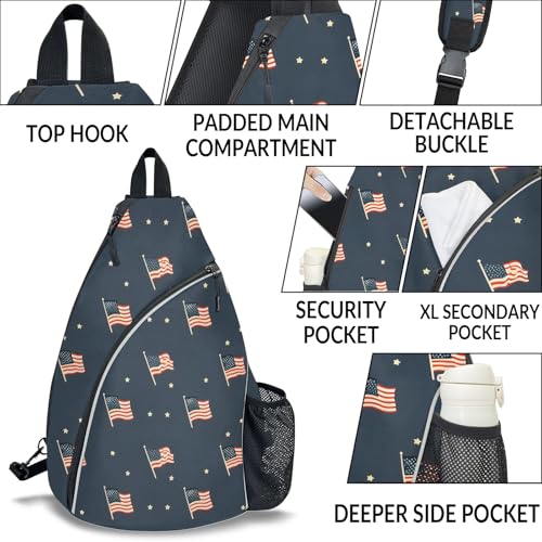 Pickleball Bag for Women Men Adjustable Crossbody Sling Backpack Hold Pickleball Paddle Water Bottle - color: Multicolor 10