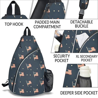 Pickleball Bag for Women Men Adjustable Crossbody Sling Backpack Hold Pickleball Paddle Water Bottle - color: Multicolor 10