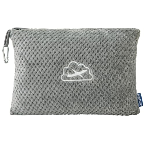BEDELITE Travel Blanket with Bag, Ultra-Soft Jacquard Fleece Blanket with Luggage Sleeve & Backpack Clip, Airplane Blanket Travel Essentials, Grey - color: Grey