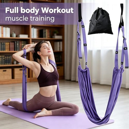 2026 New Adjustable Yoga Stretching Strap with Door Anchor, Multi-Functional Leg & Back Flexibility Trainer for Pilates, Aerial Yoga, Splits, Dance, Gymnastics, Physical Therapy