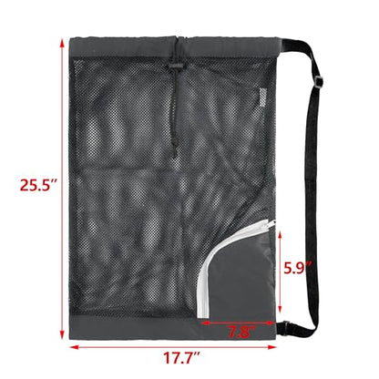 BeeGreen Mesh Drawstring Bag Swim Backpack for Beach Pool Sports Gym Draw String Cinch Bags for Swimming Soccer Basketball Gear Light Green - color: Fruit Green, style: Mesh Bag