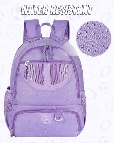 Basketball Bag Backpack for Men Women with Ball & Shoes Compartment 30L Capacity Lightweight Breathable Boys Girls Soccer Ball Bag Backpack Fit Volleyball Football Sports Travel School Gym - color: TK8Purple
