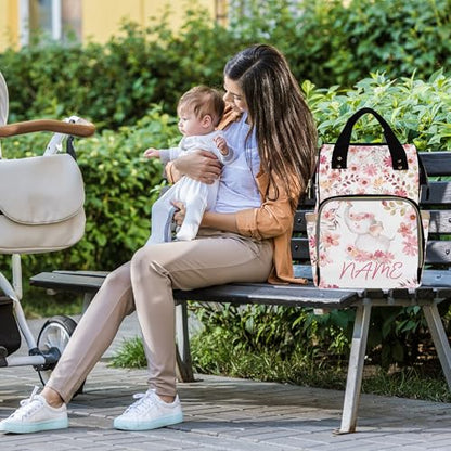 Personalized Customized Monogram Nappy Backpack with Thermal Pockets for Adults Kids, Large Capacity Waterproof Diaper Bag, Travel Gifts - color: Design-09