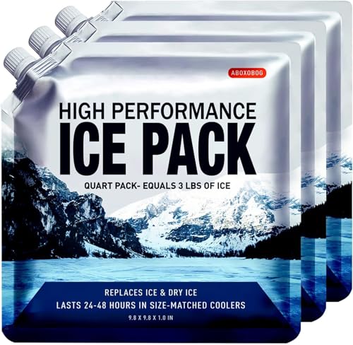 Reusable Ice Packs for Coolers Long Lasting Gel Freezer Packs for Lunch Bags Cooler Backpack Lunch Box, Keeps Food Cold Fresh (9.8"x9.8"x3P) - size: Medium-3pk