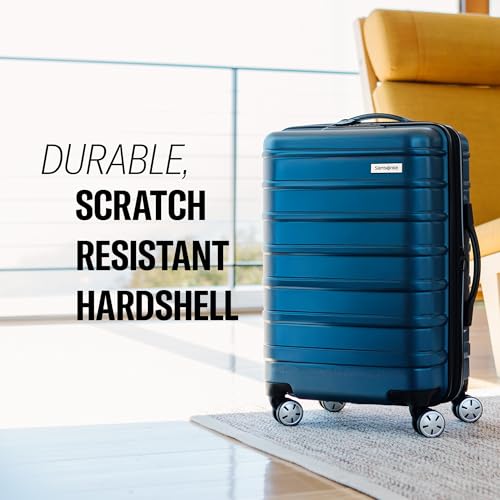 Omni 2 Airline Approved Carry-On Luggage – Stress-Free Size Meets 22x14x9" Requirements – For Fast Trips & Avoiding Baggage Fees – Dual 360° Spinner Wheels, USB Power Hub, Expands 1.5” – Silver - color: Arctic Silver, size: Carry-on Spinner