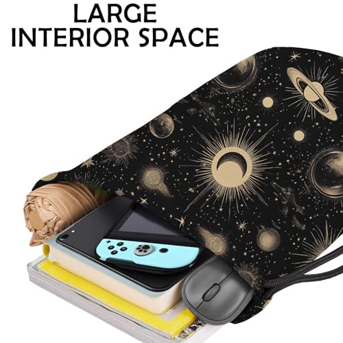 Drawstring Backpack Draw String Bag Sports Gym Bags Waterproof Cute Aesthetic Sackpack for Women(13"×17")-New Moon - color: Z48-new Moon