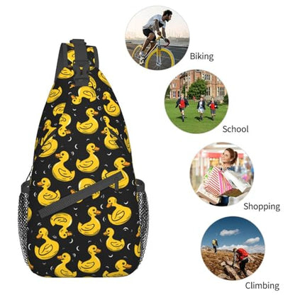 Yellow Rubber Ducks Cartoon Ducks Sling Backpack Hiking Backpack Crossbody Bag Sports Lightweight And waterproof Chest Bag Shoulder Bag For Women Men - color: 4