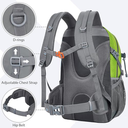 Hiking Backpack 30L Lightweight Travel Daypack Small Day Pack for Men Women Outdoor Camping Backpacking, Green - color: Green