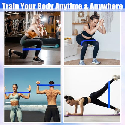 Deekin Resistance Bands Resistance Loop Exercise Bands Exercise Equipment Elastic Ring for Women and Men Home Fitness, Gym, Yoga - color: Blue, size: 25 Lbs