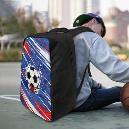 18.5in Basketball Backpack Basketball Bag with Shoe Compartment & Ball Holder, Waterproof Bag for Soccer Volleyball - color: Soccer Text Graffiti Print