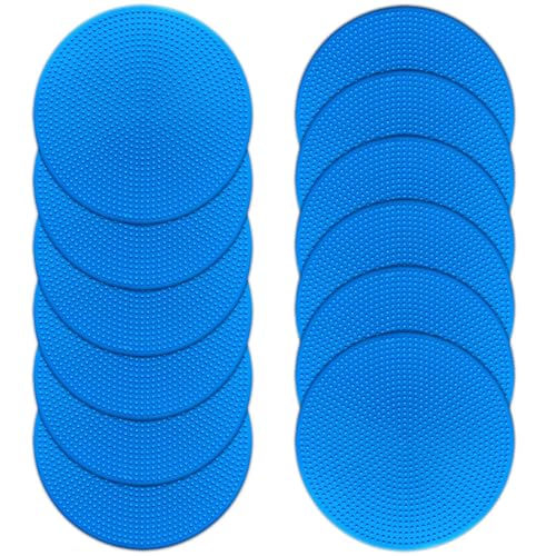 Poly Spot Markers 4inch/9 inch Non-Slip Rubber Agility Markers Flat Field Cones Floor Dots for Football, Soccer, Basketball Training Markers, School Activities, Exercise Drills, Social Distancing - style: 4 inch 12Pcs(Blue)