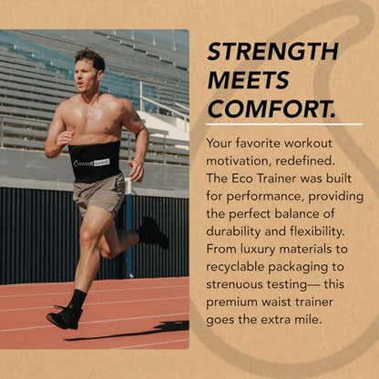 Sports Research Sweet Sweat Waist Trimmer 'Eco Series' - Made w/Yulex Technology · Eco Friendly · Neoprene Free - color: Eco Black, size: Small
