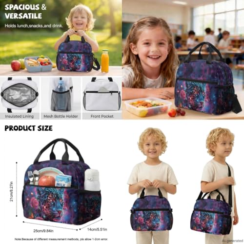 ZDCUSTOM Girls School Backpacks Set 5PCS with Lunch Box, Large Capacity Leopard School Backpack for Girls, Cool Bookbag with Pencil Case Water Bottle Holder Keychain, Elementary School Bags - color: Rose Leopard