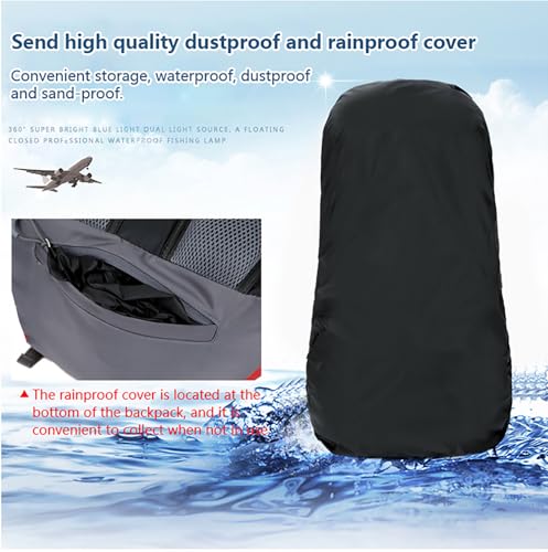 Bseash 60L Waterproof Hiking Camping Backpack with Rain Cover, Large Outdoor Sport Travel Daypack Rucksack for Climbing - color: Black