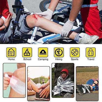 300Piece Small First Aid Kit Refill Supplies for Travel Mini Caming Emergency First Aid Kits Hiking Survival Essential Kit for Outdoor Adventure, Yellow 1st Aid - style: Yellow-300Pcs