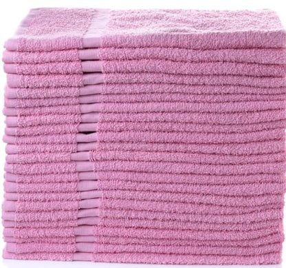 Simpli-Magic Cotton Hand Towels 16"x27" (12 Pack) – Soft Towels for Bathroom, Kitchen, Salon & Gym (Pink) - color: New Pink